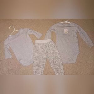 Garanimals Gray Baby Bodysuits and Pants Set
